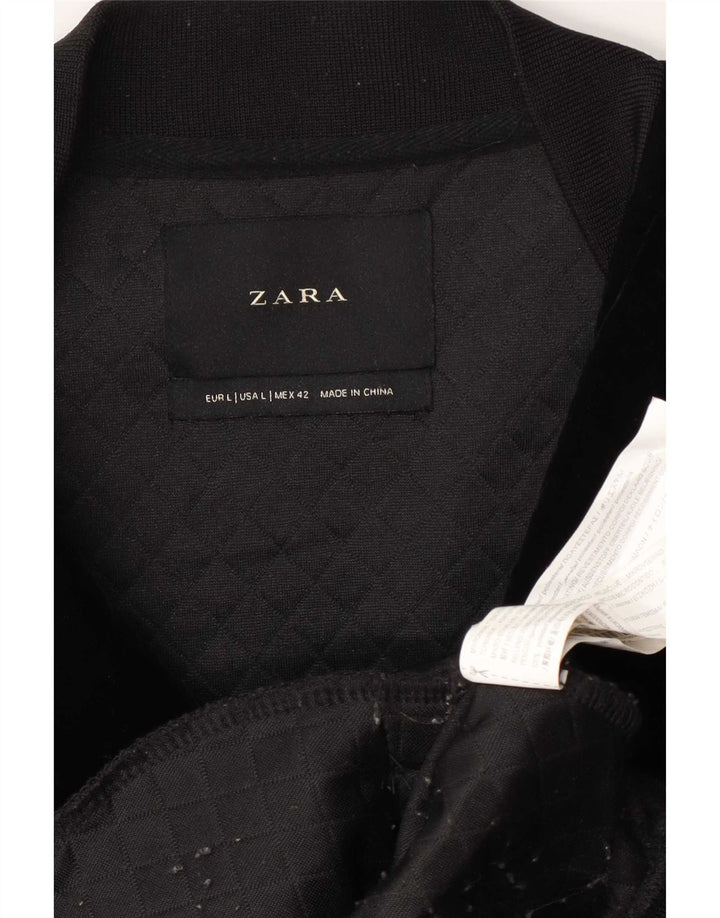 Zara muška bomber jakna UK 40 veliki crni poliester