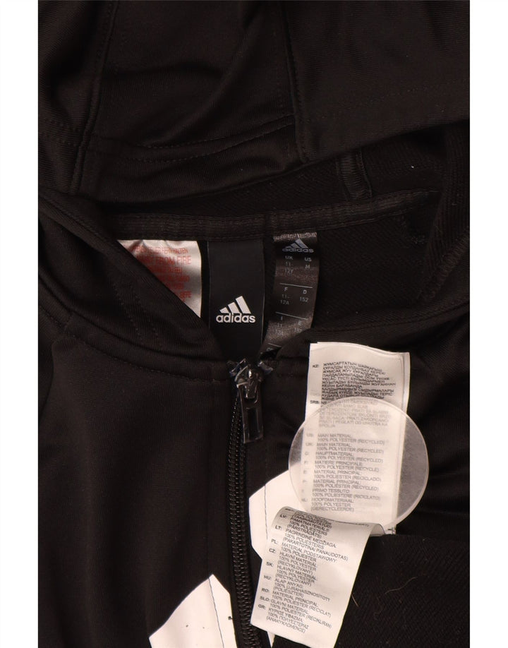 ADIDAS pulover s kapuljačom s patentnim zatvaračem ADIDAS za 11-12 godina, crni poliester