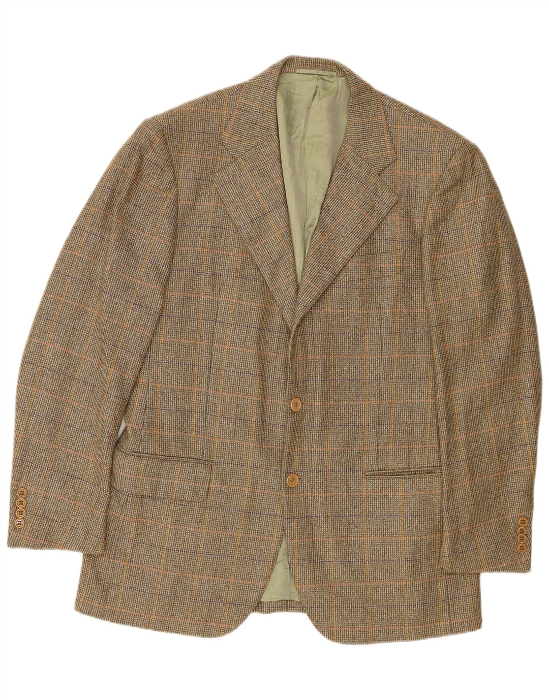 Abla muška jakna sa 2 gumba IT 50 Large Green Houndstooth Wool