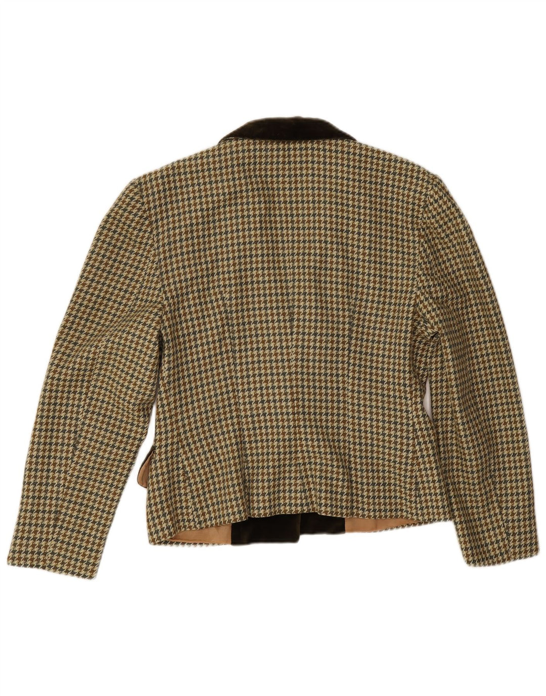 Vintage ženski sako s 1 gumbom EU 38 srednje bež houndstooth