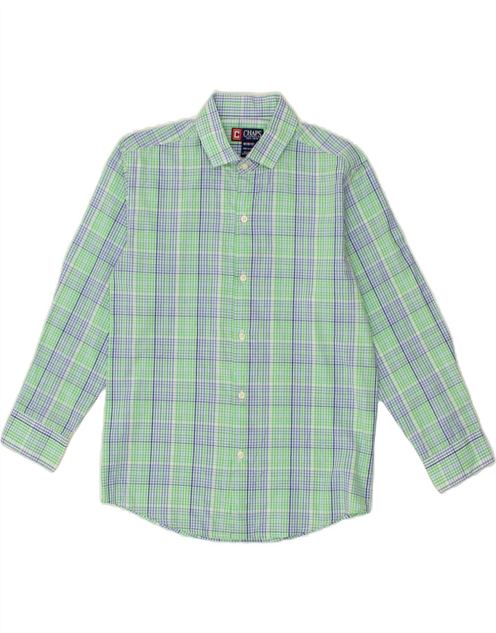 CHAPS Boys Shirt 10-11 Years Medium  Green Check Cotton Vintage Chaps and Second-Hand Chaps from Messina Hembry 