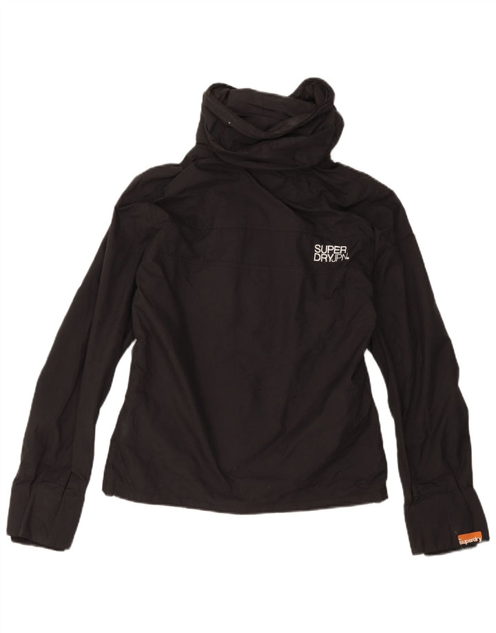SUPERDRY ženska kišna jakna s kapuljačom s grafičkim motivima UK 14 Srednji crni najlon