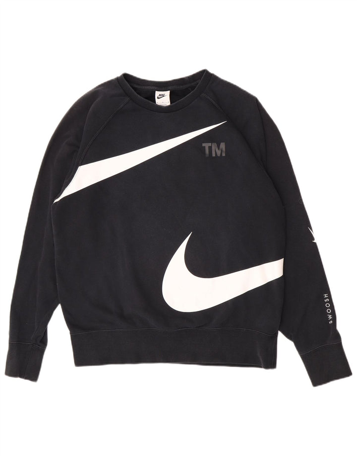 Nike muška majica s motivom Swoosh Graphic, srednji crni pamuk