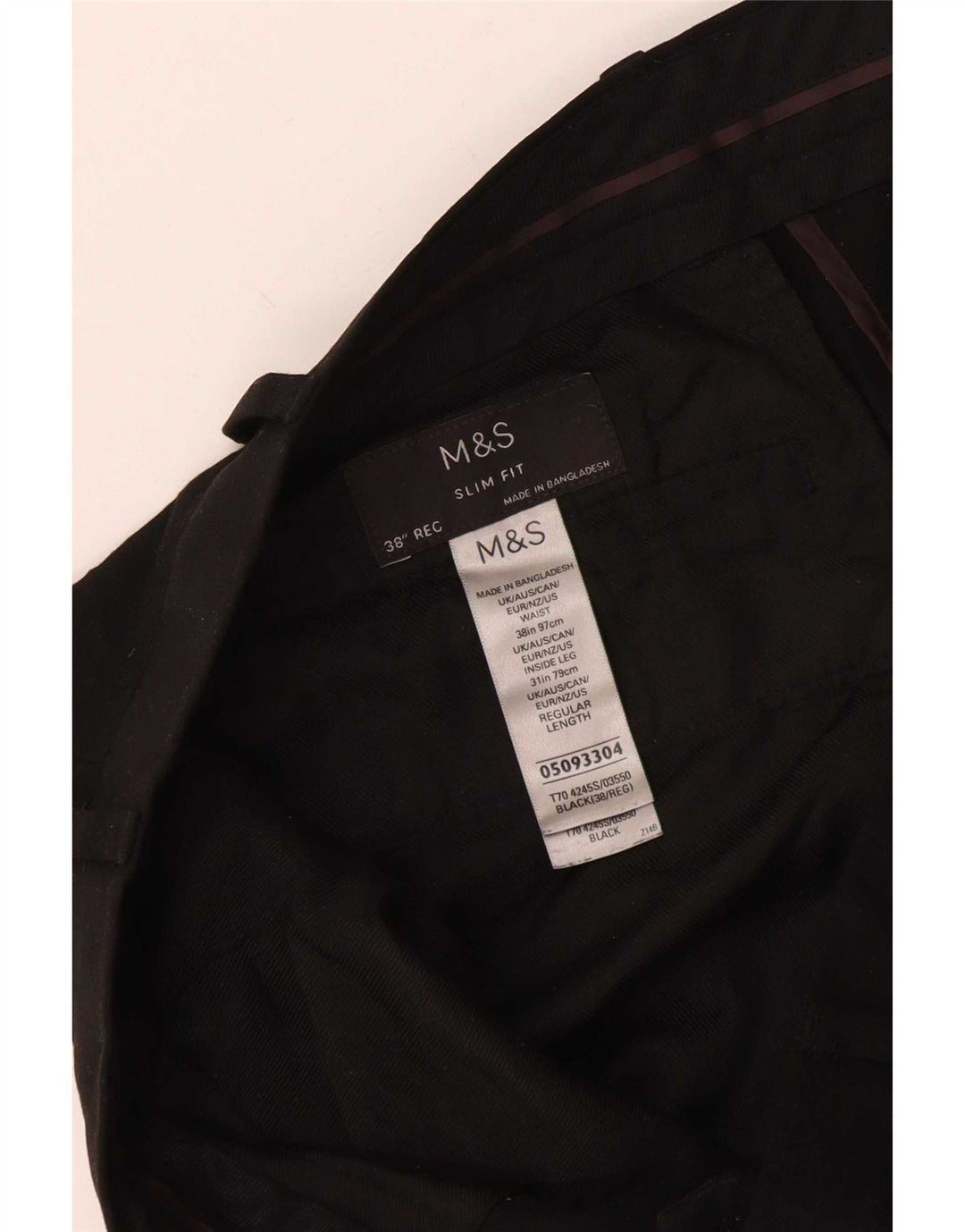 Marks & Spencer muške uske hlače W38 L28 crni poliester