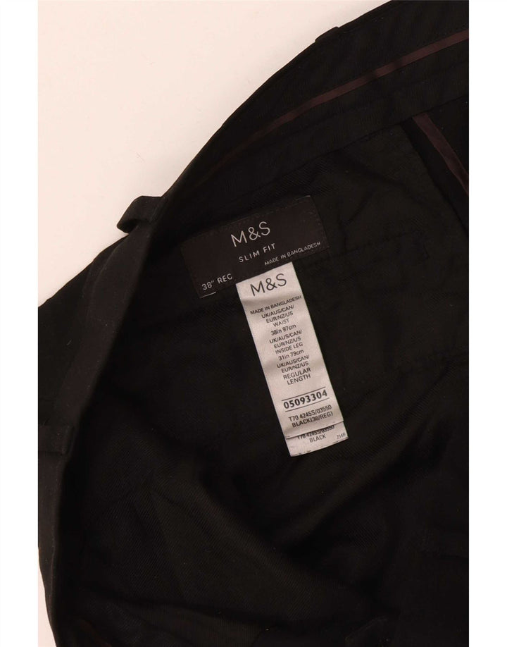 Marks & Spencer muške uske hlače W38 L28 crni poliester