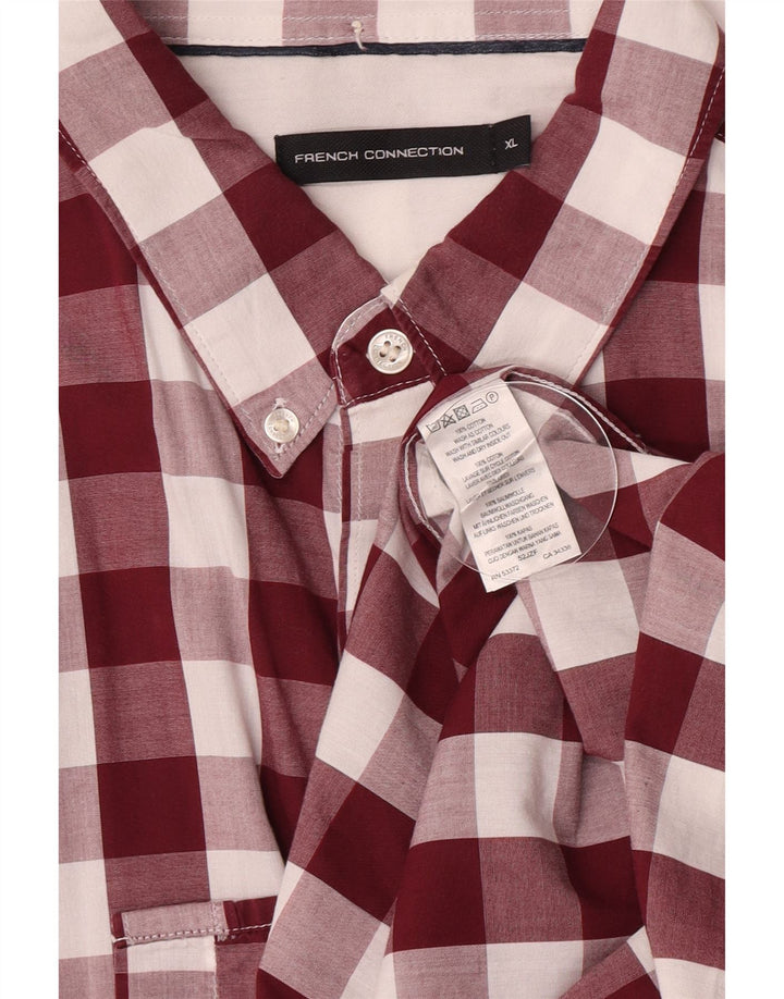 French Connection muška košulja XL bordo gingham pamuk