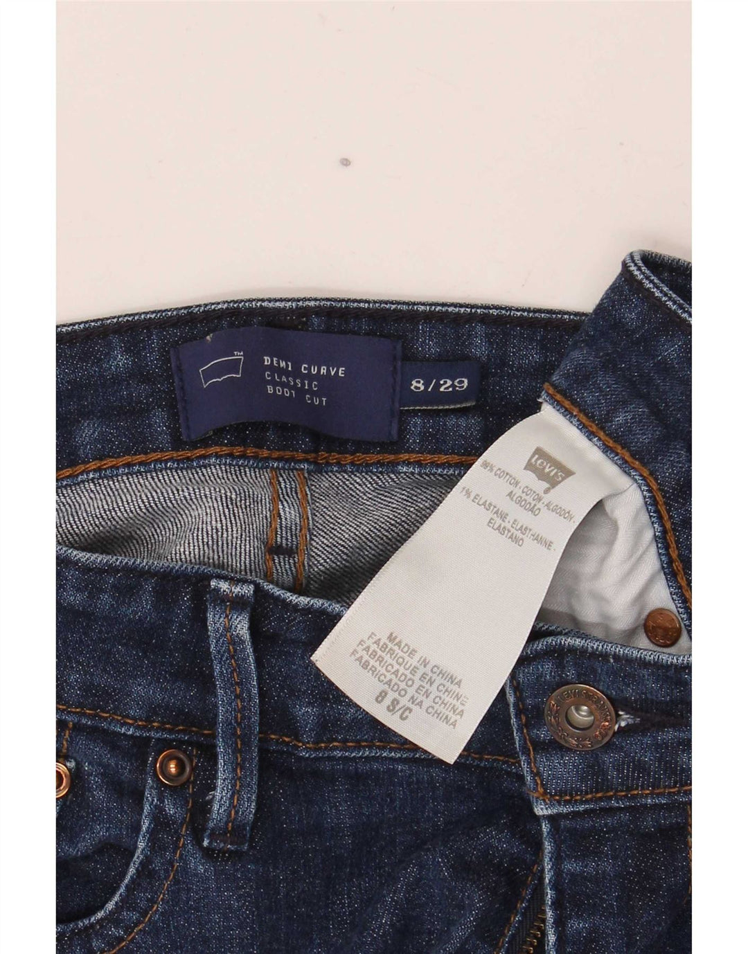 Levi's ženske Demi Curve Bootcut traperice US 8 Medium W29 L30 tamnoplave