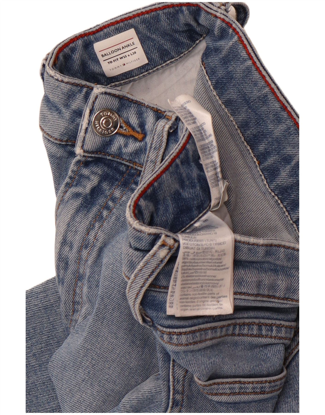 TOMMY HILFIGER Ženske balon nogavice suženih traperica visokog struka W25 L25 Plava