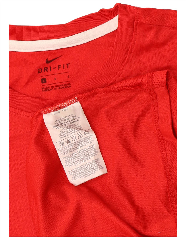 NIKE ženska majica kratkih rukava Dri Fit UK 16 veliki crveni poliester