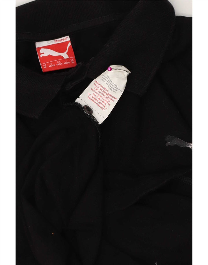 Puma muška polo majica srednje crne pamučne boje