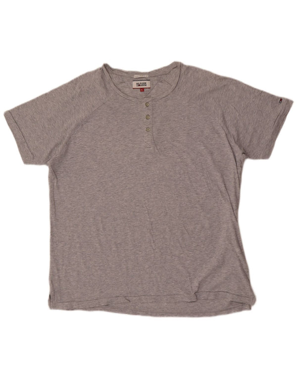 Tommy Hilfiger Top majica kratkih rukava XL sivi pamuk