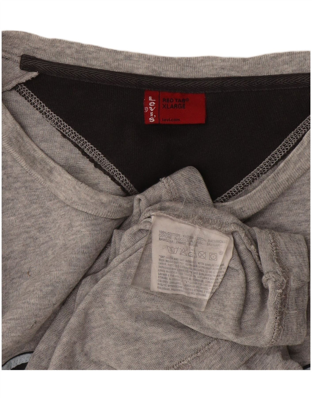 Levi's muška majica s grafičkim motivima dugih rukava XL sivi pamuk