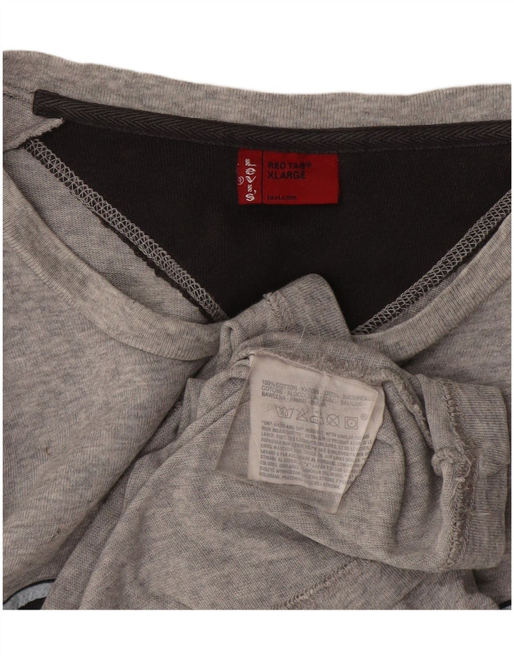 Levi's muška majica s grafičkim motivima dugih rukava XL sivi pamuk