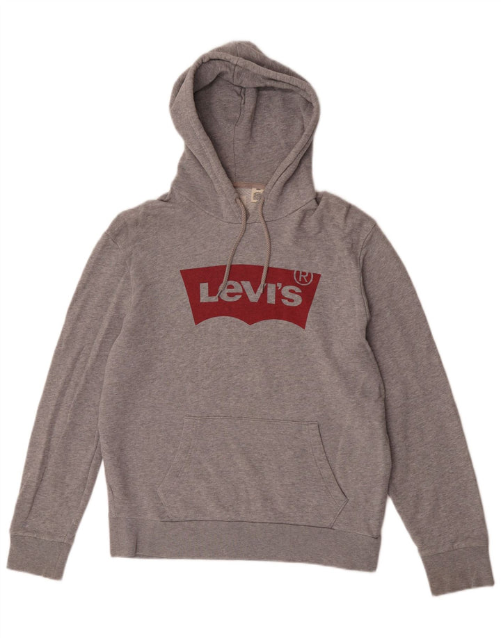Levi's muška majica s kapuljačom s kapuljačom srednje sive boje s flekama