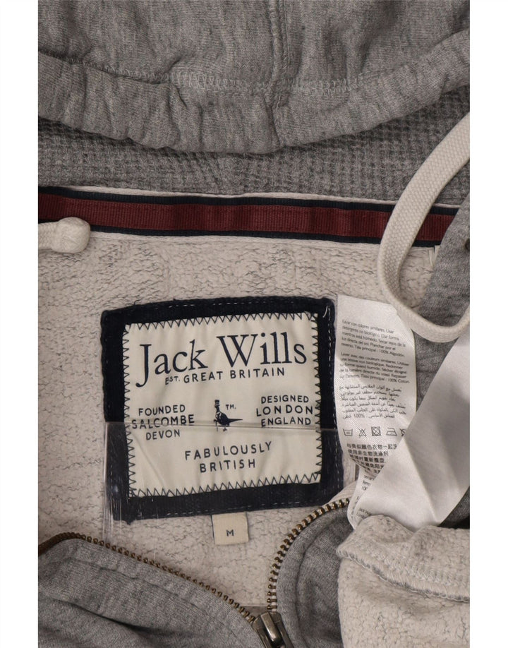 Jack Wills, muški pulover s kapuljačom na patentni zatvarač, srednje sivi pamuk