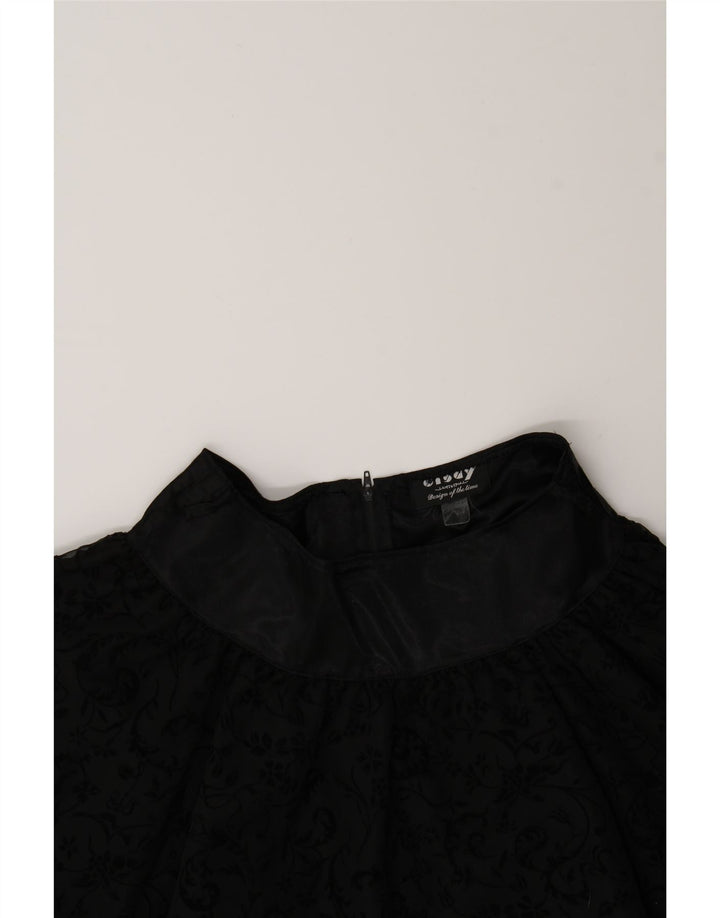 ORSAY Womens A-Line Skirt W30 Medium Black Floral Acetate Vintage Orsay and Second-Hand Orsay from Messina Hembry 