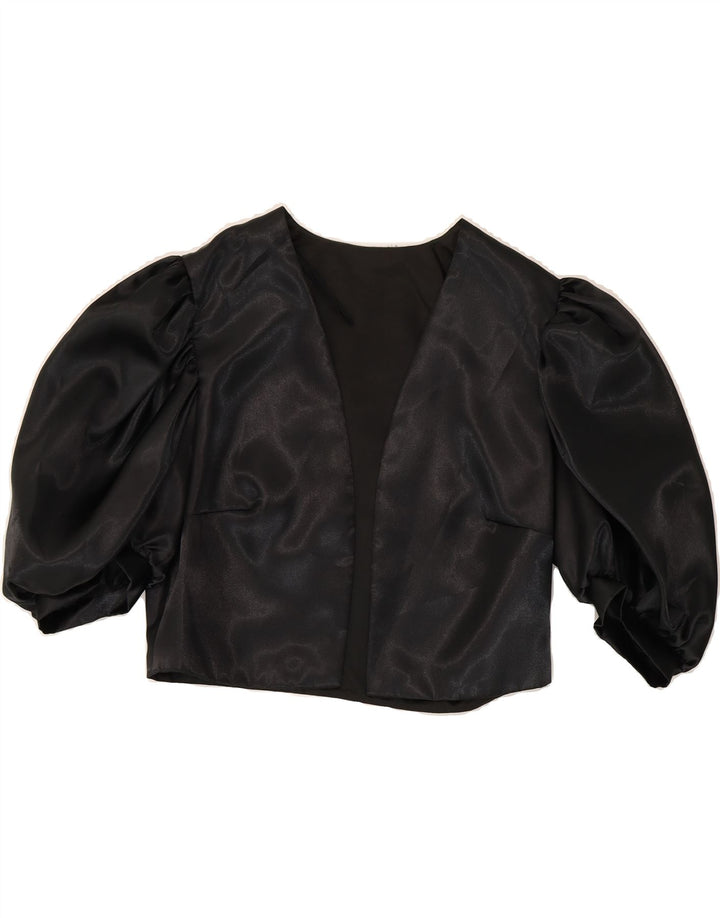 VINTAGE Womens 1/2 Sleeve Bolero Top EU 40 Medium Black Polyester Vintage Vintage and Second-Hand Vintage from Messina Hembry 