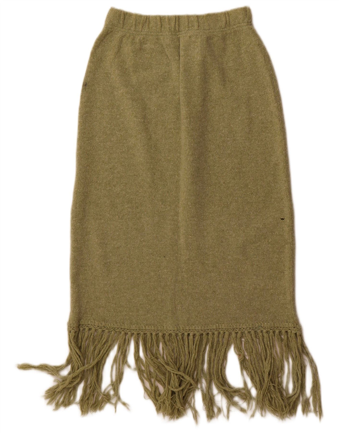 Vintage ženska pletena midi suknja srednje veličine W28 zelena vuna