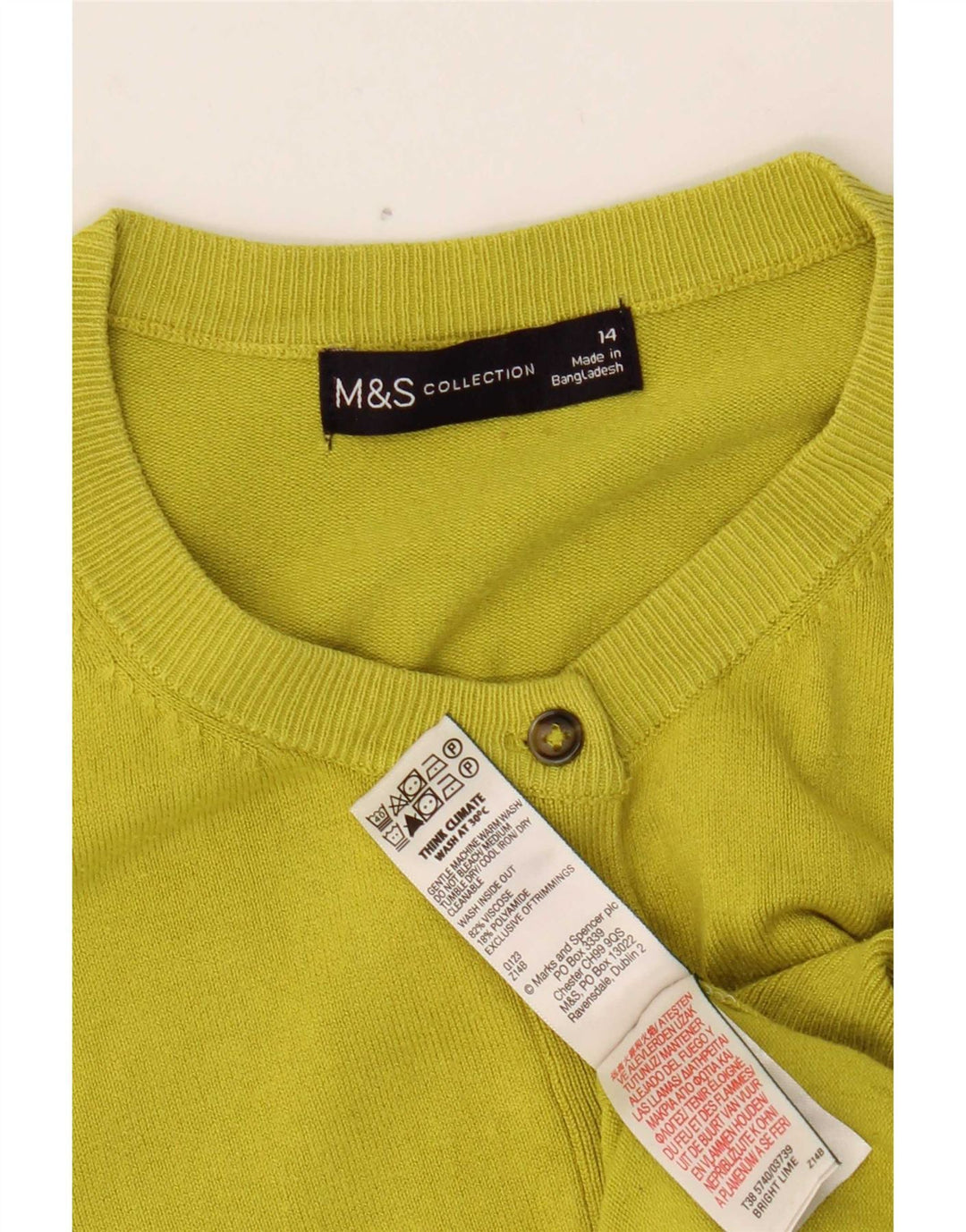 Marks & Spencer ženski kratki kardigan pulover UK 14 Srednje žuta viskoza