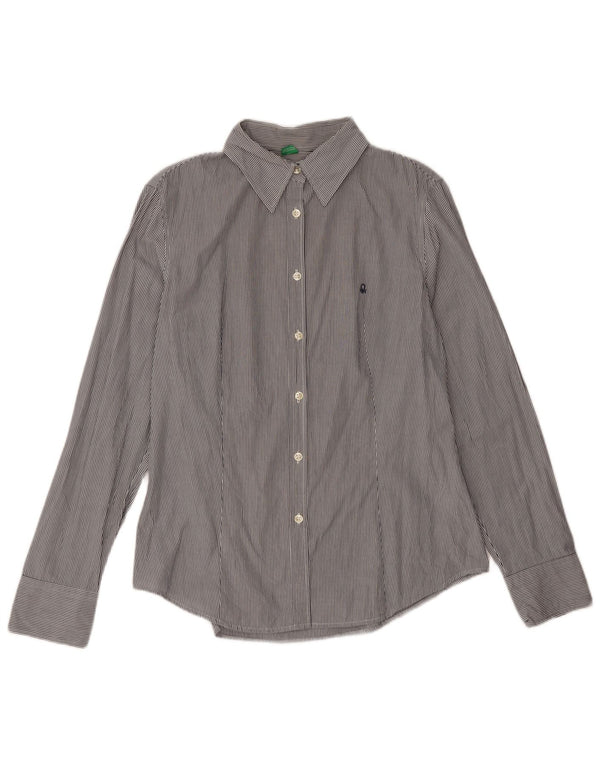Benetton ženska košulja UK 18 XL pamuk s tamnoplavim prugama