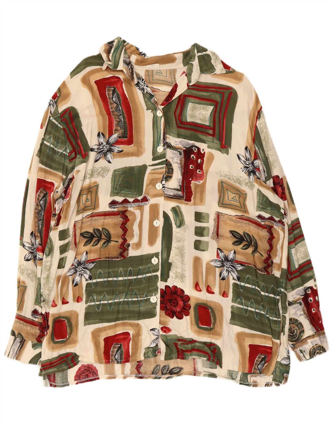 Vintage ženska košulja bluza IT 48 XL Višebojna patchwork viskoza