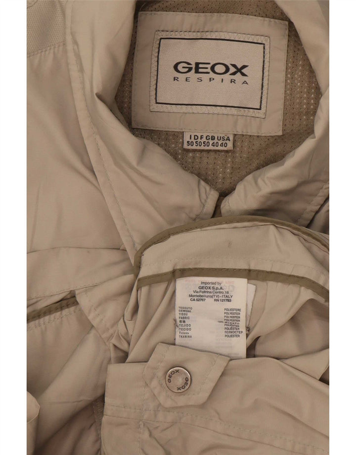 Geox Mens Respira Utility Jacket UK 40 Large Beige Poliester