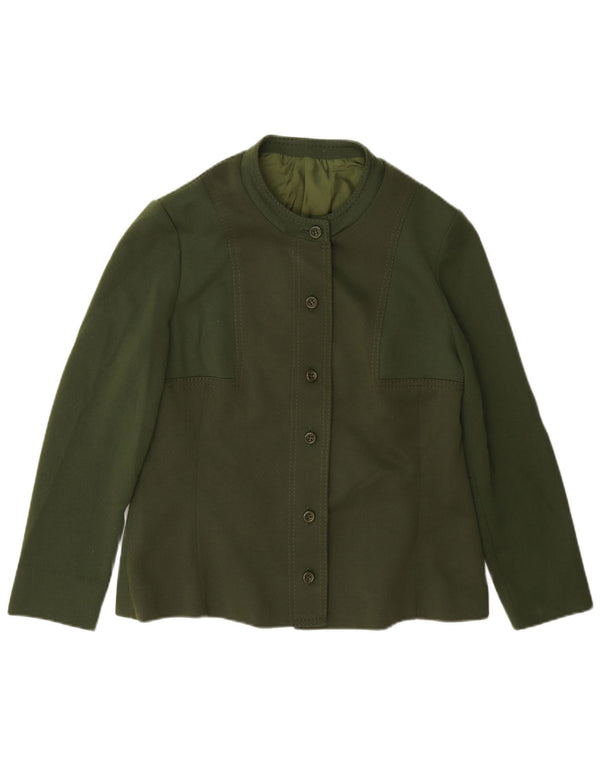Vintage Womens Bomber Jacket UK 14 Medium Green