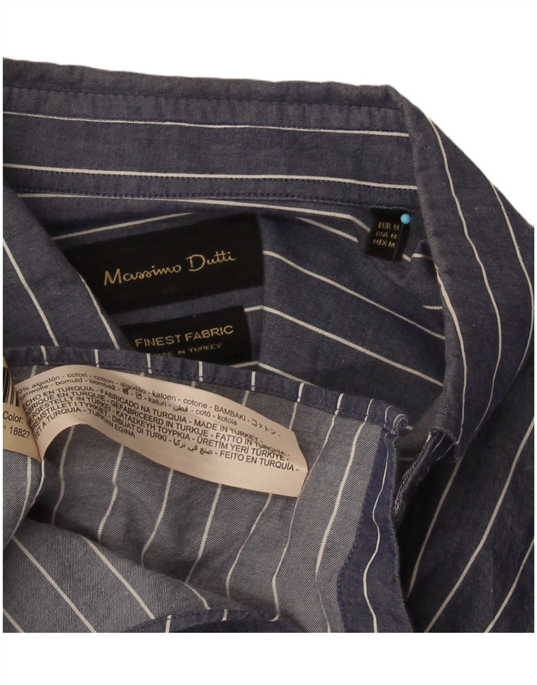 Massimo Dutti muška košulja standardnog kroja srednje tamnoplave pamučne pruge