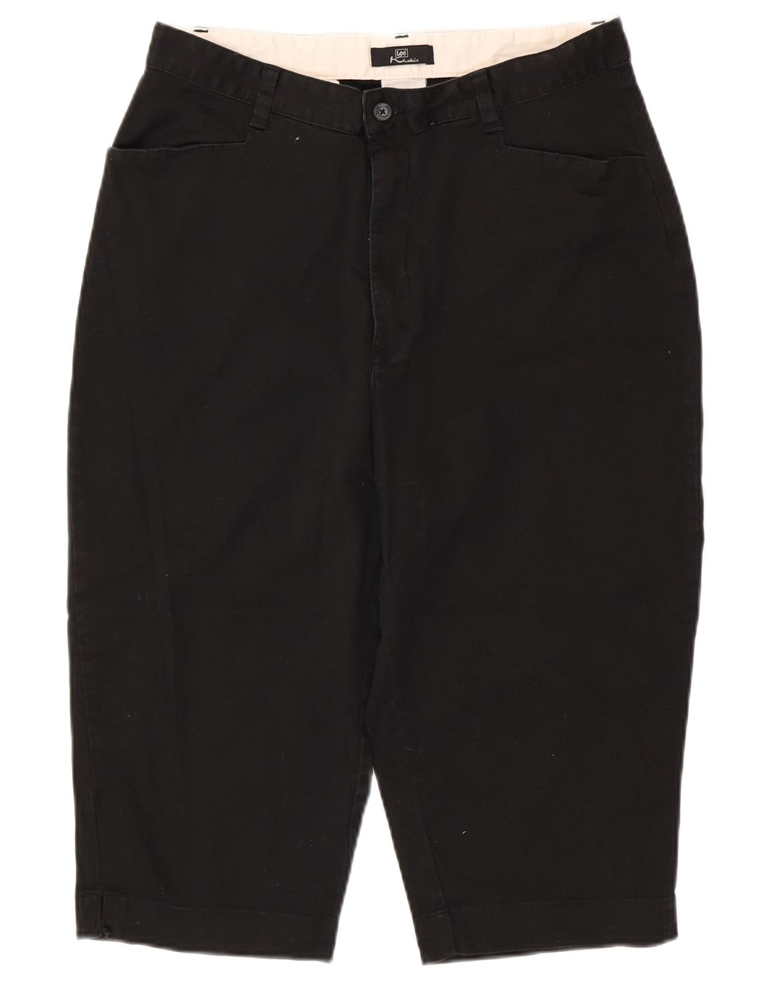 LEE Ženske kaki kapri hlače visokog struka US 16 2XL W32 L18 crni pamuk
