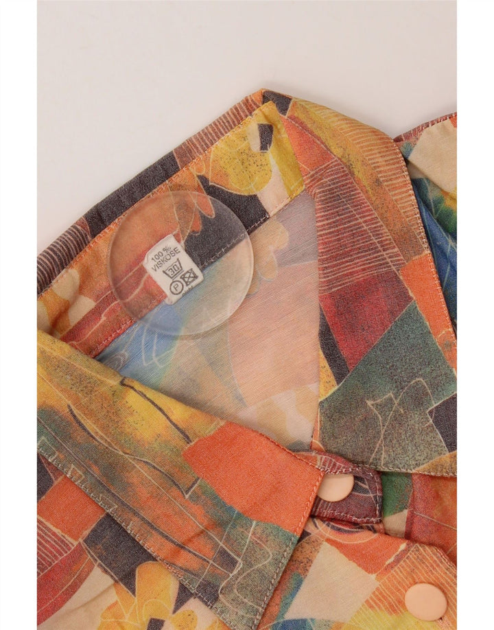 Vintage ženska košulja kratkih rukava s apstraktnim uzorkom UK 20 2XL višebojna