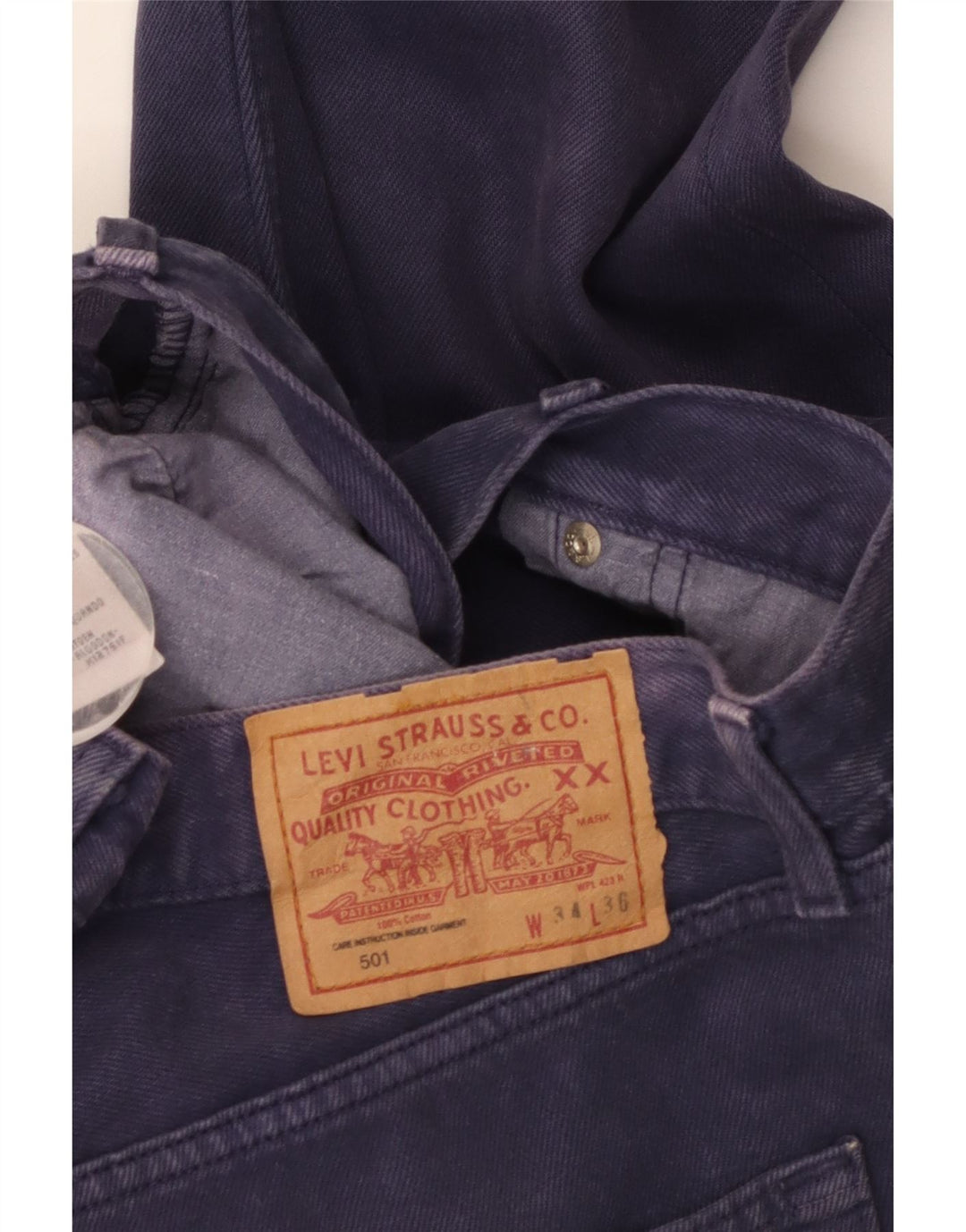 Levi's muške 501 ravne traperice W34 L29 Ljubičasti pamuk