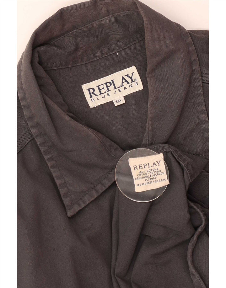 Replay muška traper košulja 2XL sivi pamuk