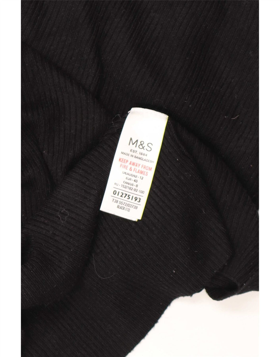 Marks & Spencer ženski pulover s rol izrezom UK 12 Srednja crna viskoza