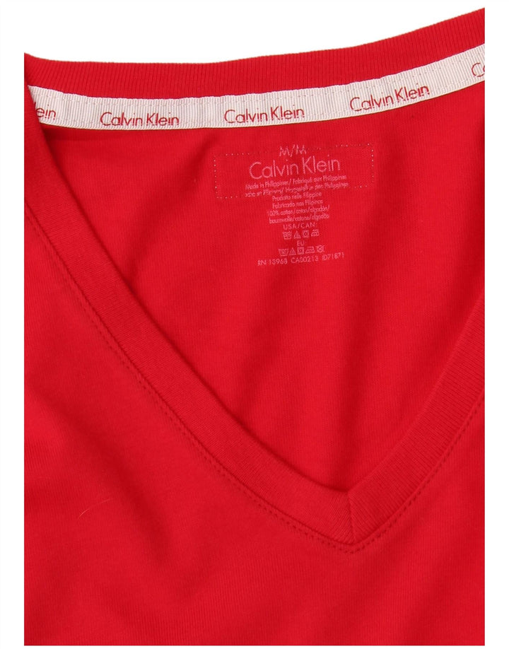 Ženska majica dugih rukava Calvin Klein UK 12 srednje crvene pamučne boje