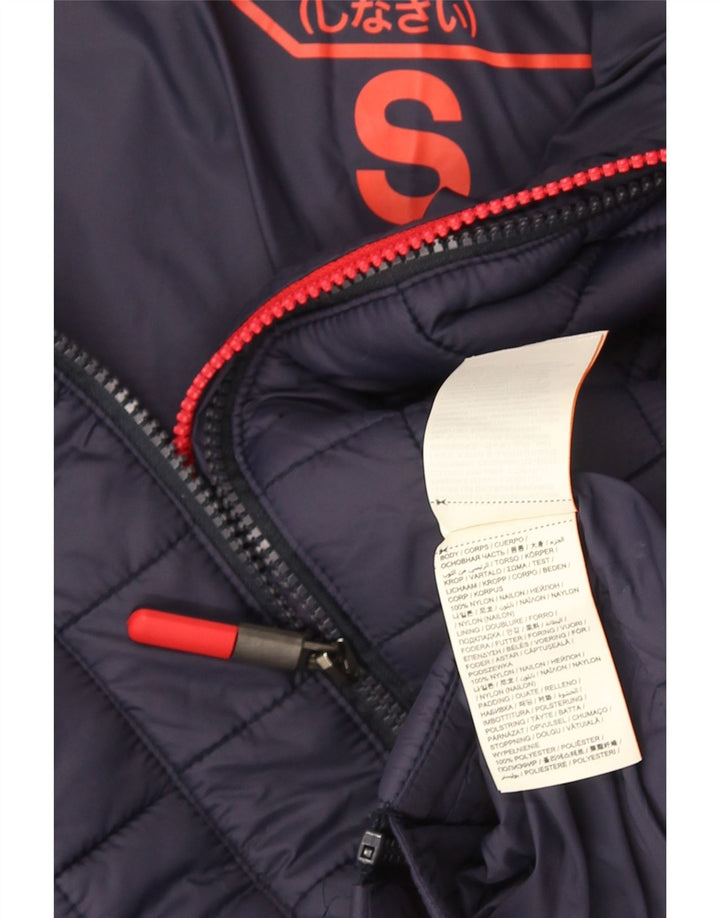Superdry ženska podstavljena jakna s kapuljačom UK 10 Mala tamnoplava najlonska