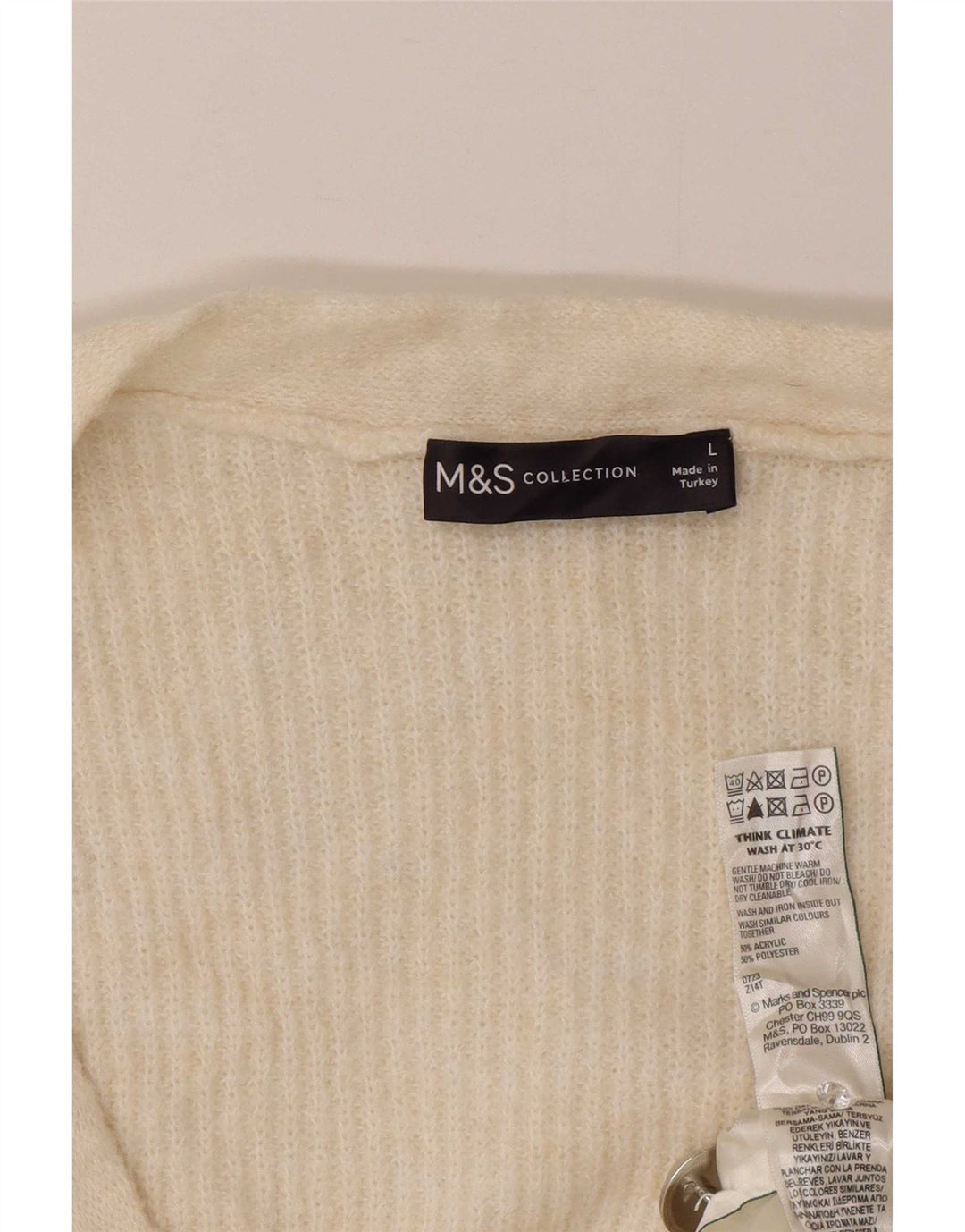 Marks & Spencer ženski preveliki džemper UK 16 Large Off White