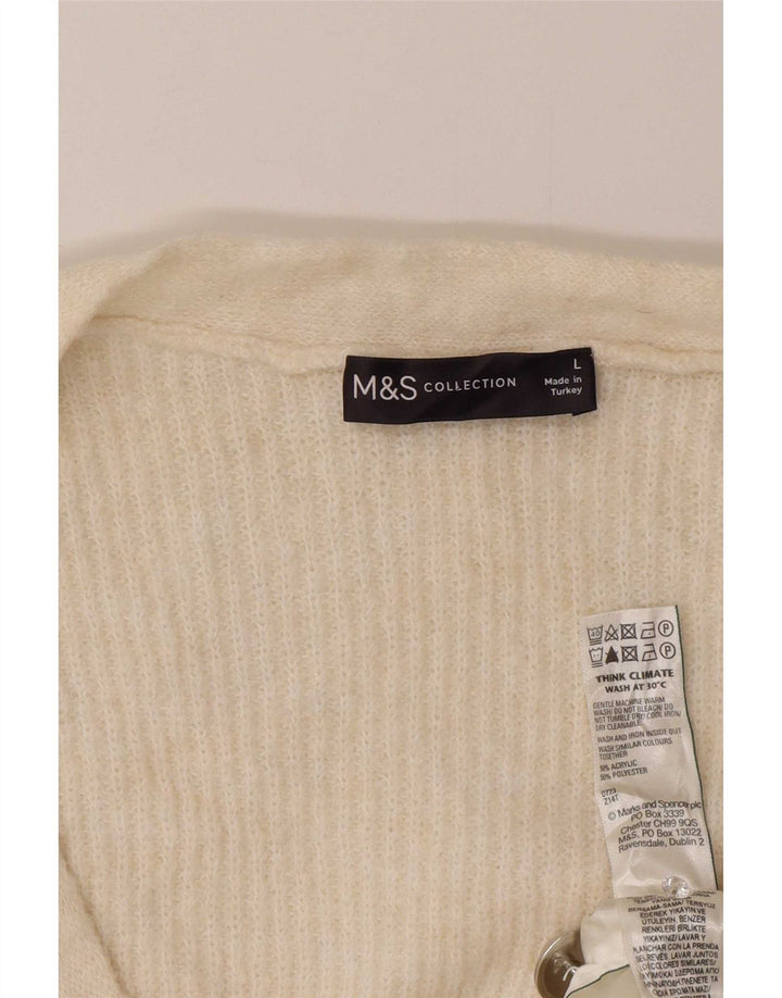Marks & Spencer ženski preveliki džemper UK 16 Large Off White