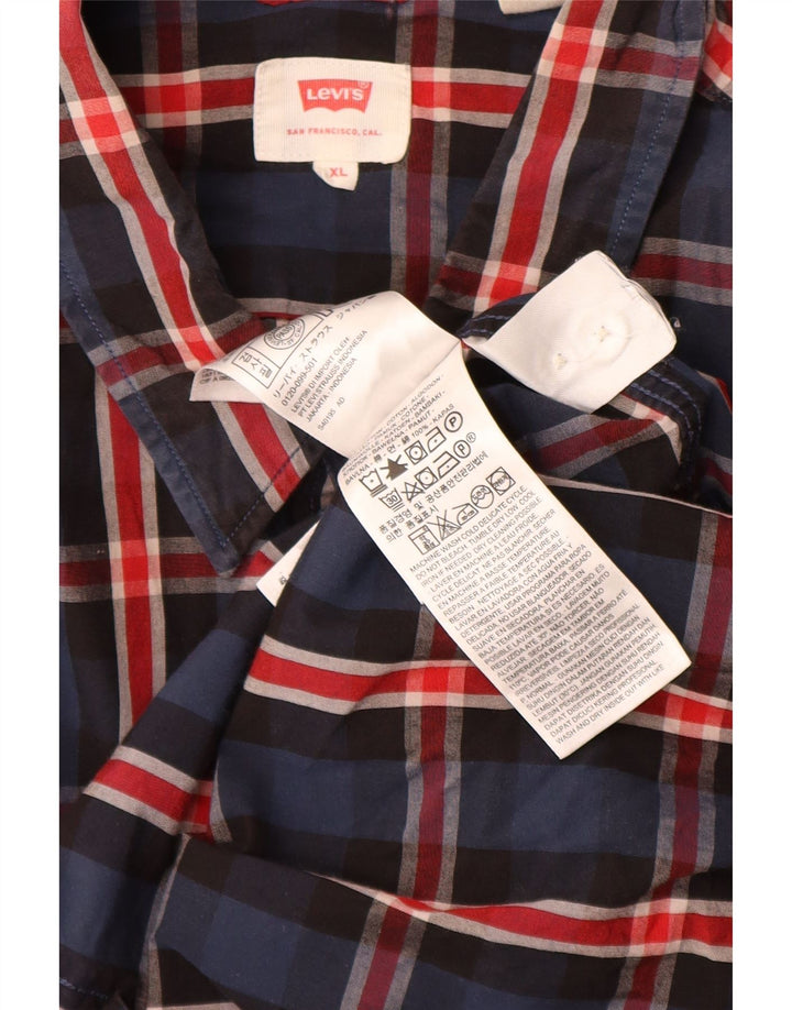 LEVI'S muška košulja XL tamnoplava karirana pamuk