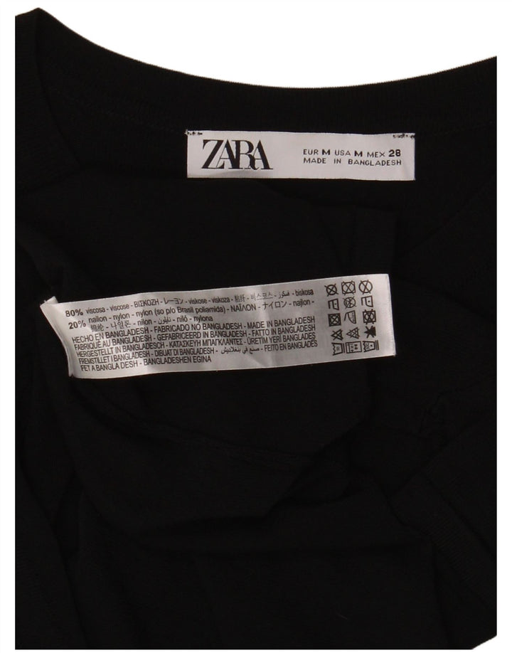 Zara ženska majica kratkih rukava UK 12 srednje crna viskoza