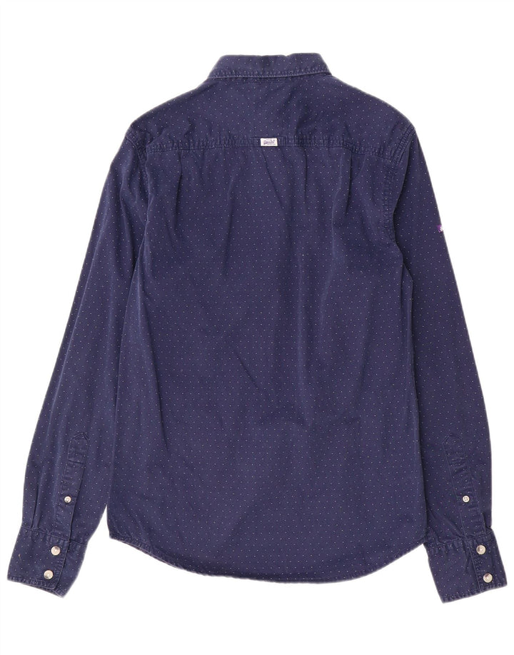 Superdry muška košulja mala tamnoplava pamuk na točke