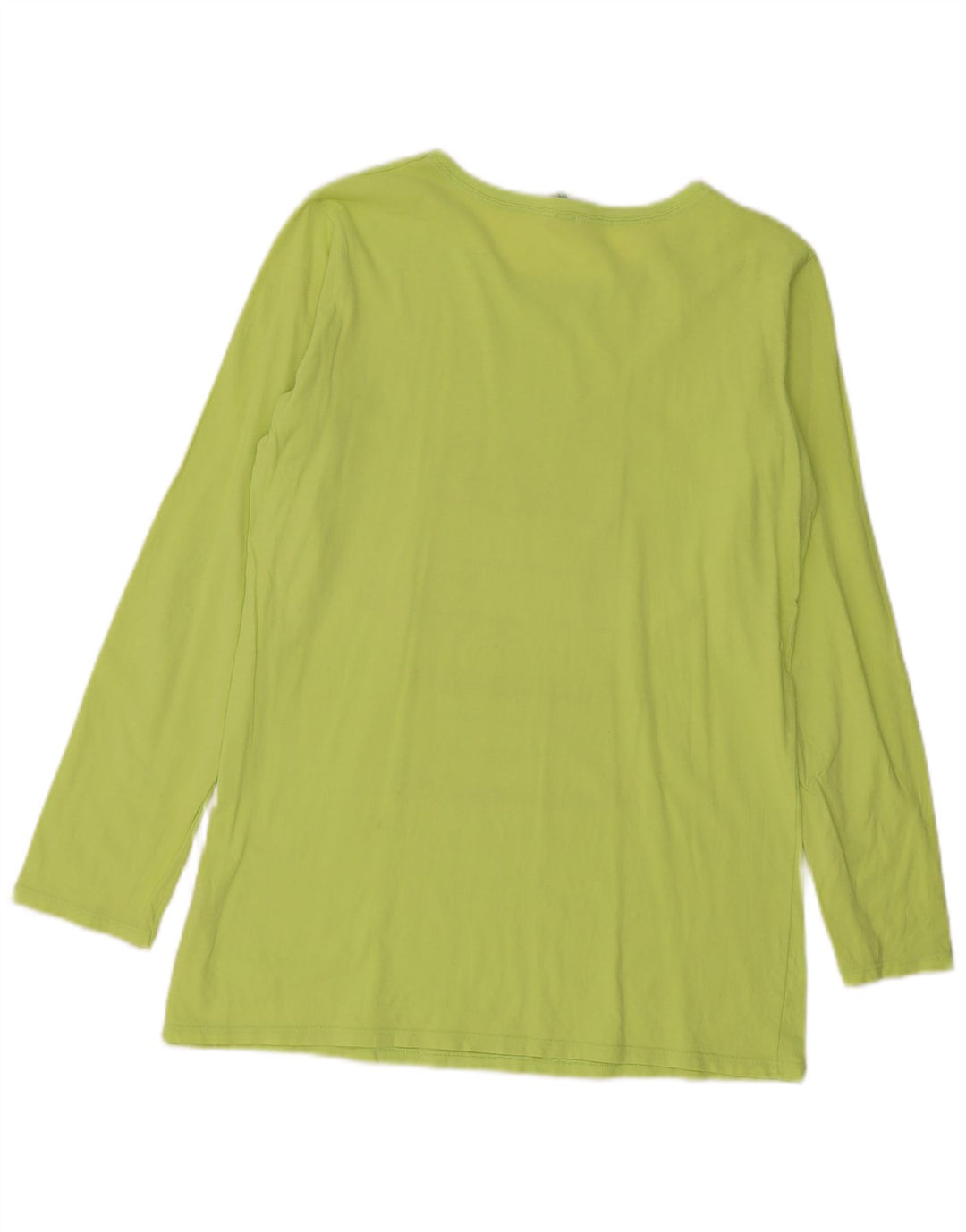 BENETTON Womens Peanuts Graphic Top Long Sleeve UK 14 Medium Green Cotton