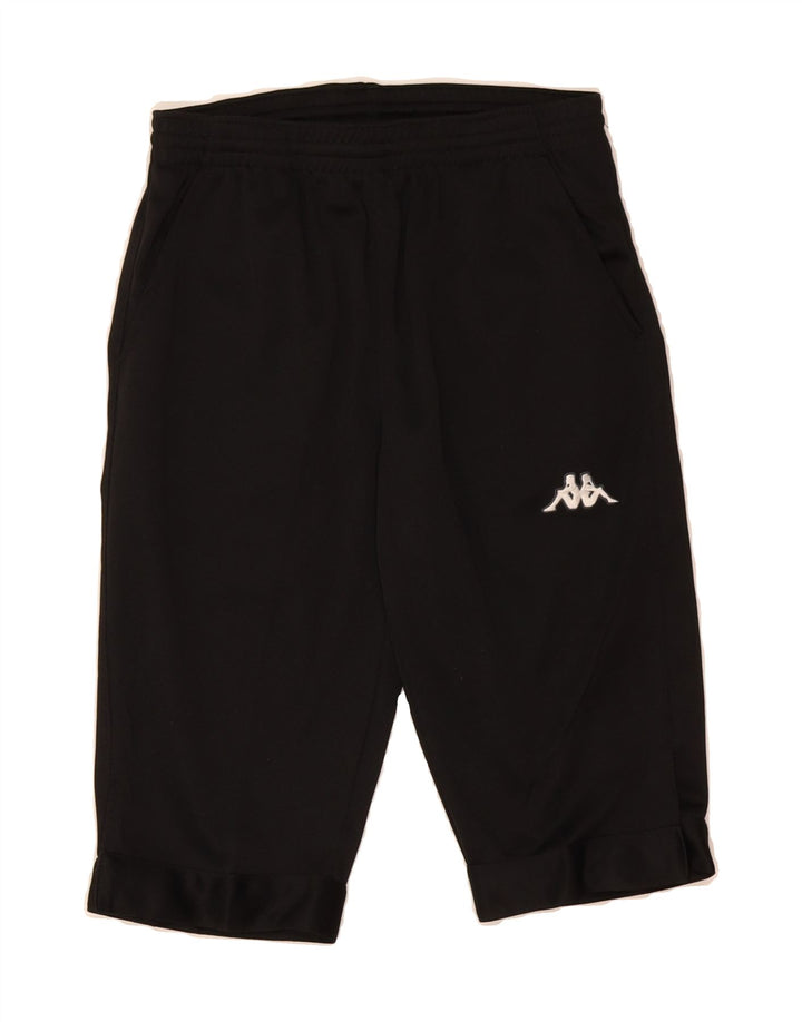 KAPPA Boys Sport Shorts 9-10 Years Large Black Polyester Vintage Kappa and Second-Hand Kappa from Messina Hembry 