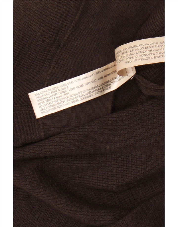 Massimo Dutti muški pulover s izrezom i patentnim zatvaračem XL smeđi pamuk