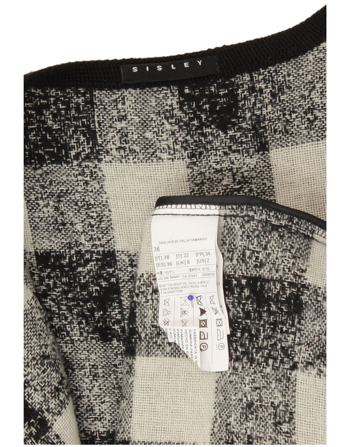 Sisley ženska prekomjerna jakna jakna UK 6 XS crni akrilni gingham