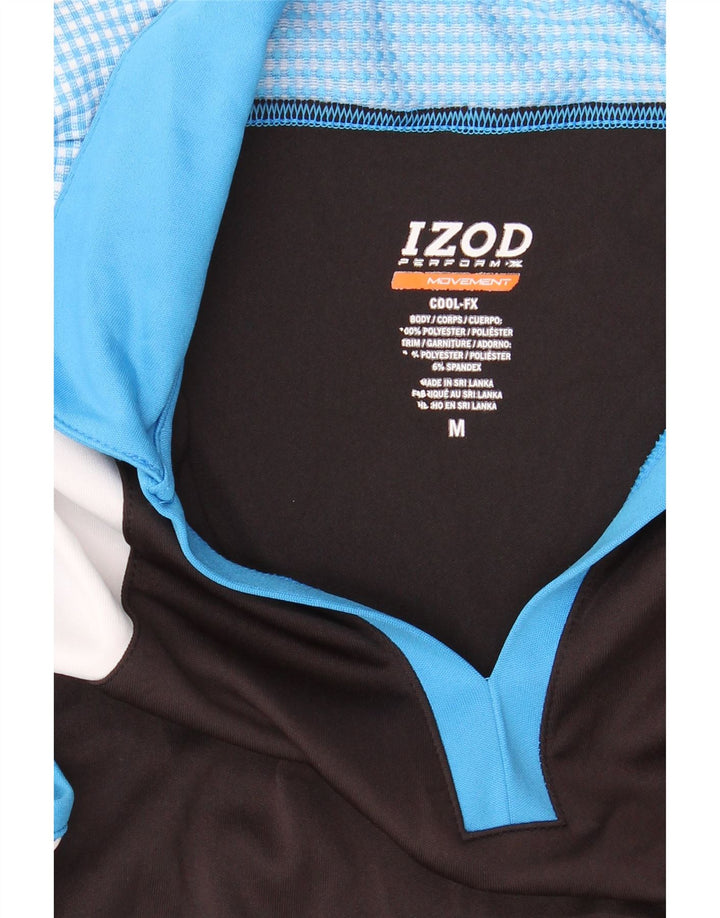 IZOD Womens Sleeveless Polo Shirt UK 12 Medium Black Colourblock Polyester Vintage Izod and Second-Hand Izod from Messina Hembry 