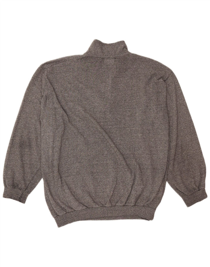 VINTAGE Ženska majica s izrezom s patentnim zatvaračem UK 18 XL siva s pjegama