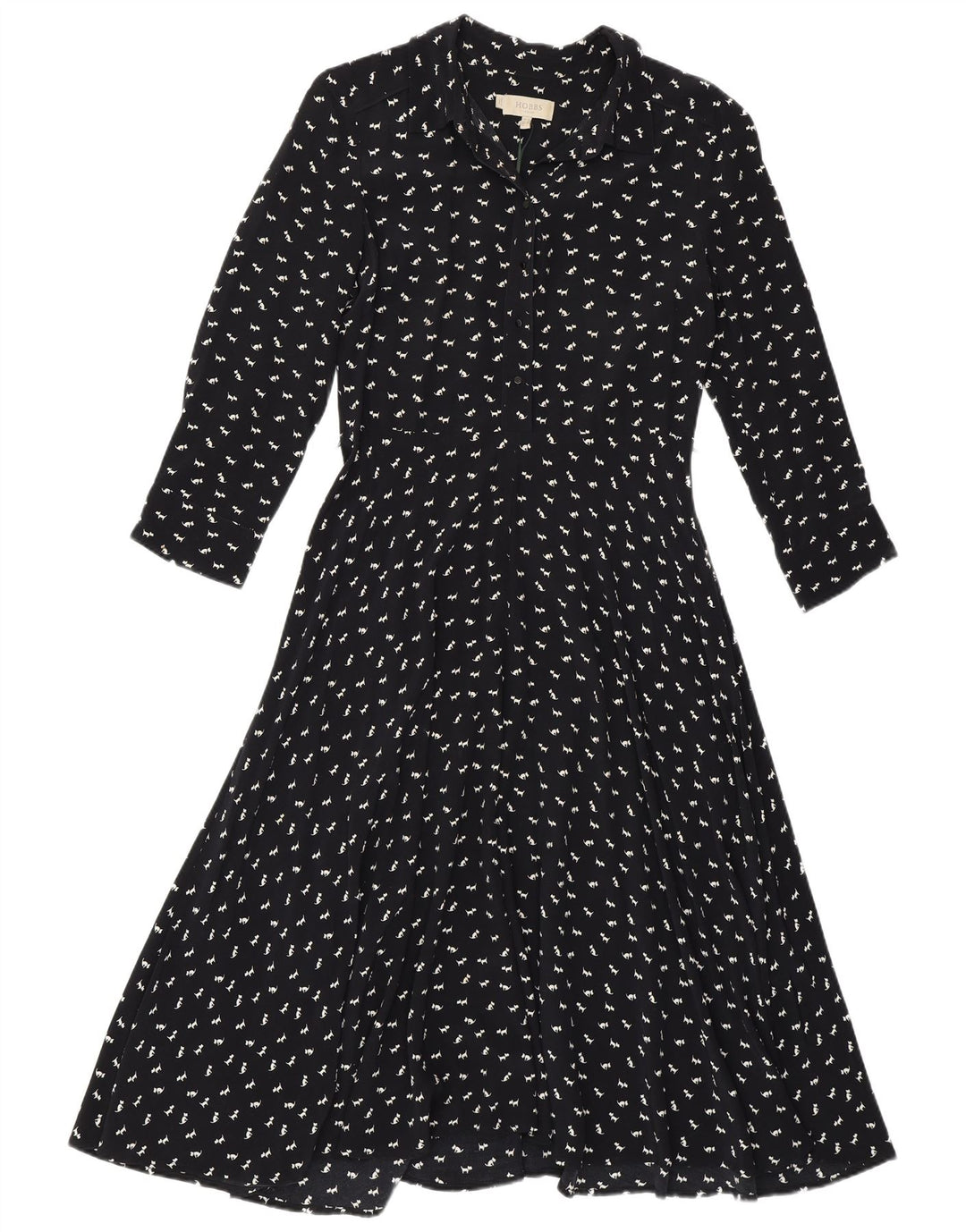 Hobbs ženska haljina A-kroja UK 10 Mala mornarsko plava viskoza sa životinjskim printom