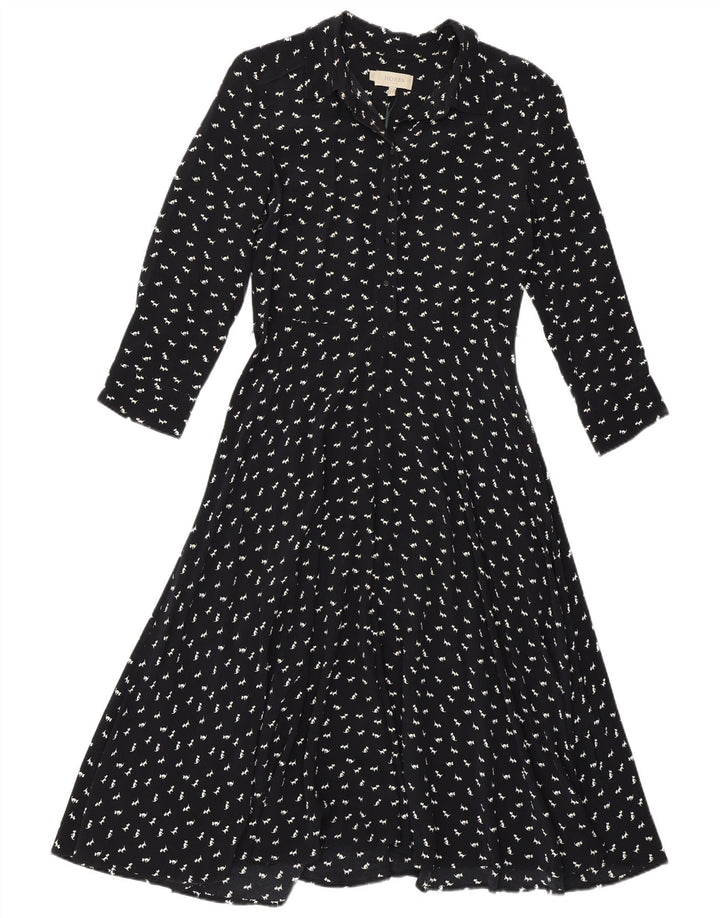 Hobbs ženska haljina A-kroja UK 10 Mala mornarsko plava viskoza sa životinjskim printom