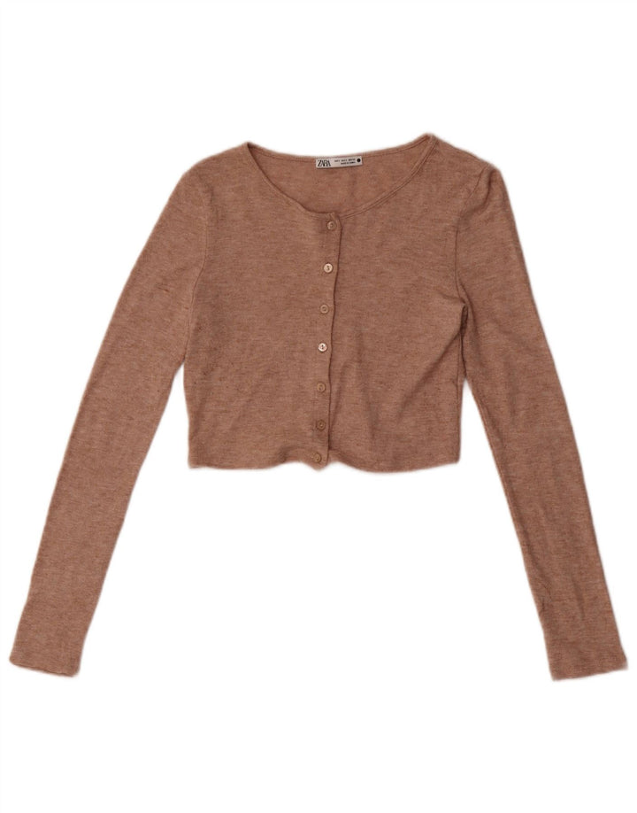 Zara ženski kratki top UK 8 Small Beige Flecked