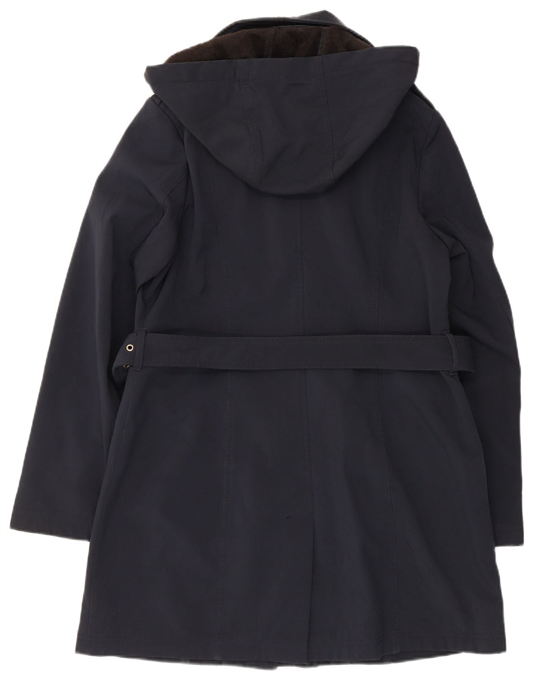 Michael Kors ženski trenč kaput s kapuljačom UK 14 Medium tamnoplavi poliester